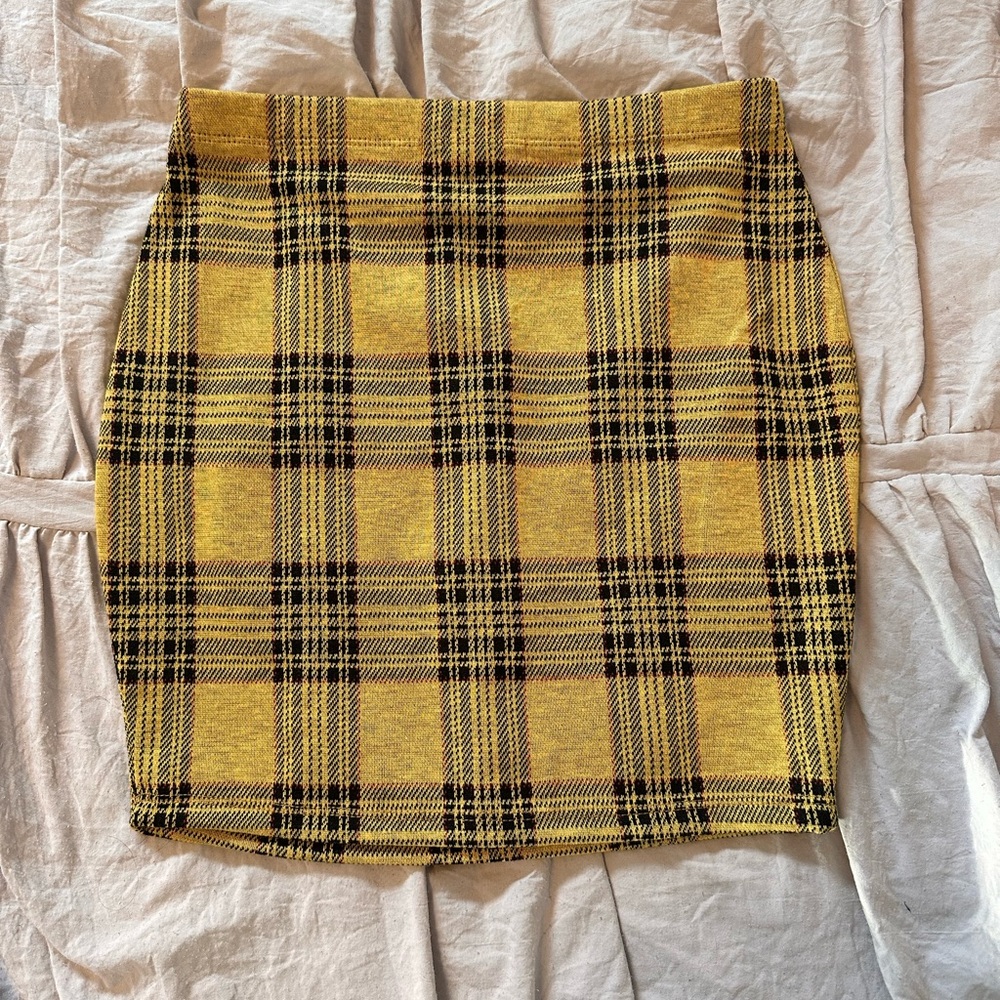Plaid Bodycon Mini Skirt